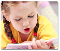 little girl reading